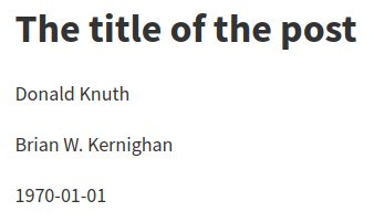 Result of setting a title block